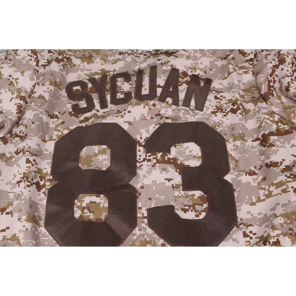San Diego Padres Jersey Mens M Beige MLB Baseball Majestic Button Front - Picture 3 of 10
